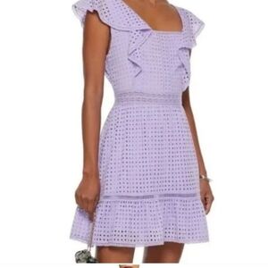 Alice + Olivia Remada Lavender Lace Eyelet Dress NWT Size 8